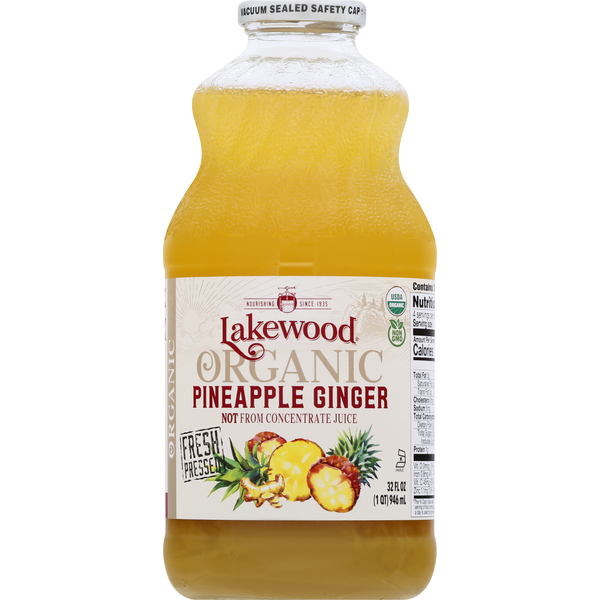 Juice & Nectars Lakewood Pineapple Ginger, Organic hero