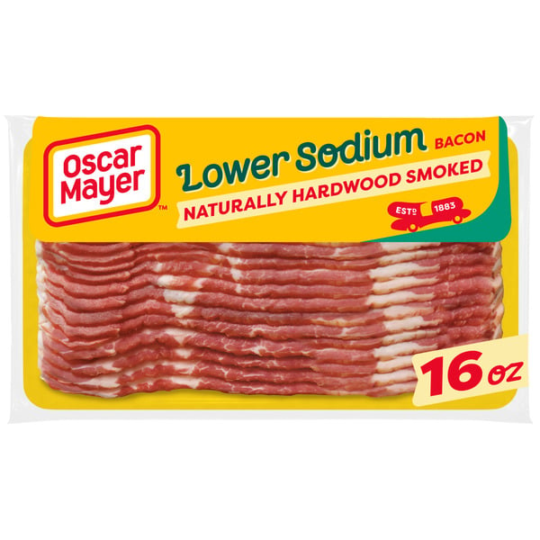 Pork and Ham Oscar Mayer Naturally Hardwood Smoked Bacon with 30% Lower Sodium hero