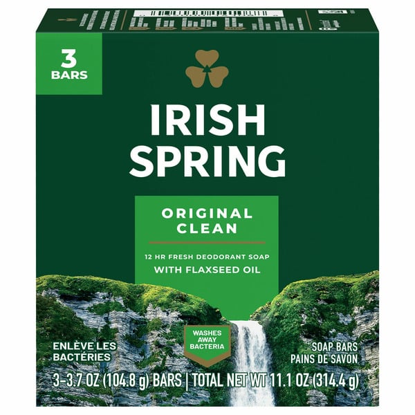 Bath & Body Irish Spring Men's Bar Soap, Original Clean hero