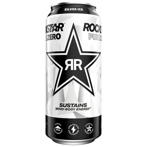 Energy & Sports Drinks Rockstar Pure Zero, Silver Ice hero