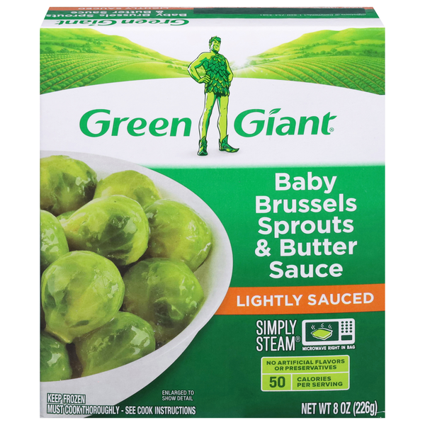 Frozen Appetizers & Sides Green Giant Baby Brussels Sprouts & Butter Sauce, Lightly Sauced hero