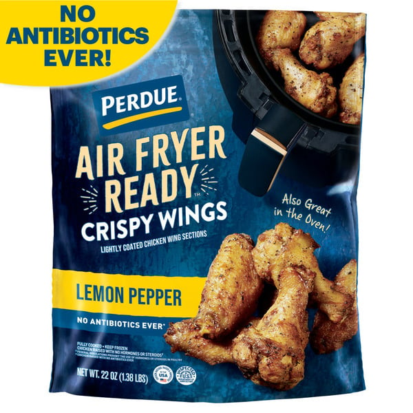 Frozen Meat & Seafood Perdue Air Fryer Ready Lemonpepper Crispy Chicken Wing Sections hero