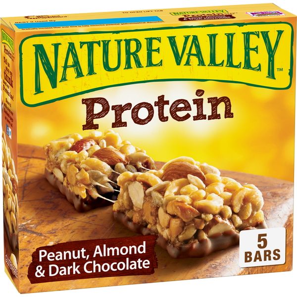 Protein & Meal Replacements Nature Valley Chewy Protein Peanut Almond Dark Chocolate Granola Bars hero