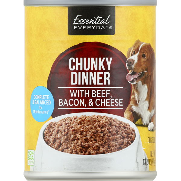 Dog Food & Care Essential Everyday Dog Food, Chunky Diner, with Beef, Bacon, & Cheese hero