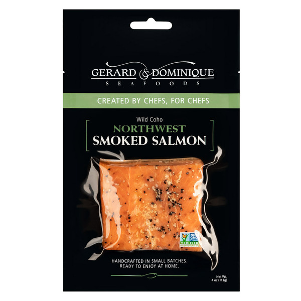 Seafood Gerard & Dominique Seafoods Wild Coho, Peppered Smoked Salmon hero