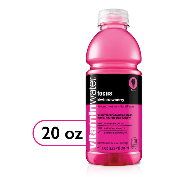 Energy & Sports Drinks vitaminwater Focus Electrolyte Enhanced Water W/ Vitamins, Kiwi-Strawberry Drink hero