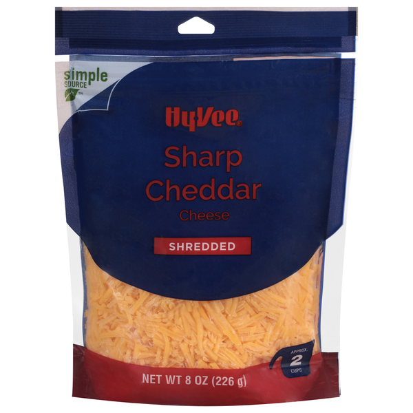 Specialty Cheeses Hy-Vee Cheese, Sharp Cheddar, Shredded hero