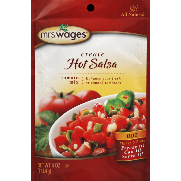 Spices & Seasonings Mrs. Wages Tomato Mix, Salsa, Hot hero