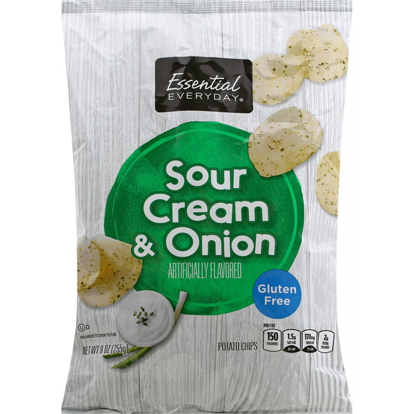 Chips & Pretzels Essential Everyday Potato Chips, Sour Cream & Onion hero