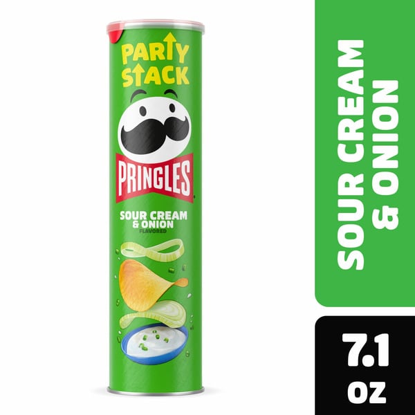 Pringles Potato Crisps Chips, Lunch Snacks, On-the-Go Snacks, Sour Cream and Onion hero