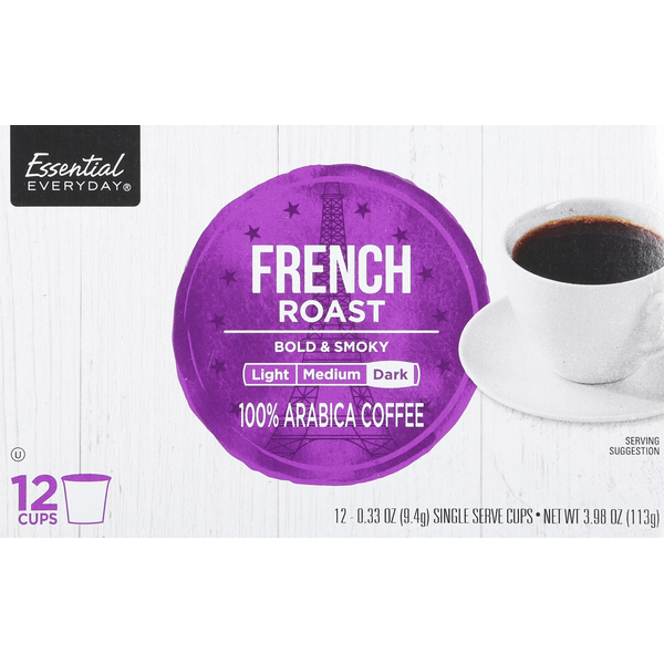 Coffee Essential Everyday Coffee, French Roast, Dark, Single Serve Cups hero