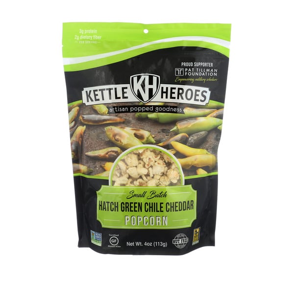 Popcorn & Jerky Kettle Heroes Hatch Green Chile Cheddar Popcorn hero