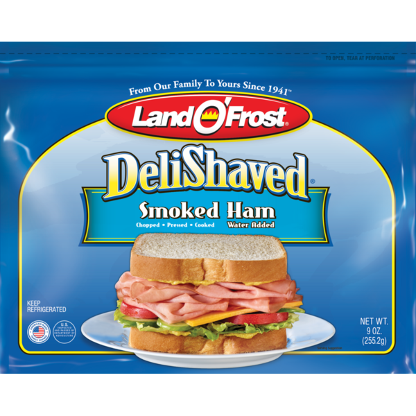 Packaged Lunchmeat Land O’Frost Classic smoked ham for a classic homemade sandwich. hero