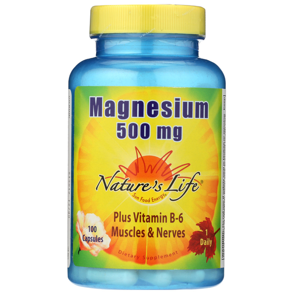 Vitamins & Supplements Nature's Life Magnesium Plus Vitamin B6 Muscles And Nerves daily capsules hero