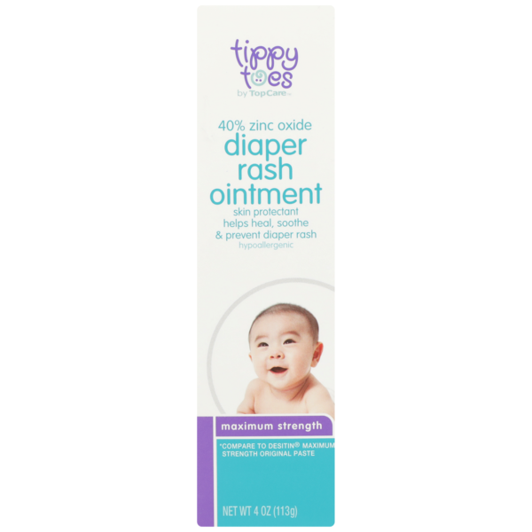 Baby First Aid & Vitamins Tippy Toes Maximum Strength Diaper Rash Zinc Oxide 40% Ointment hero