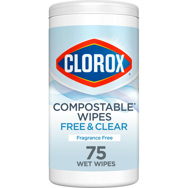 Cleaning Products Clorox Compostable Cleaning Wipes, Fragrance Free hero