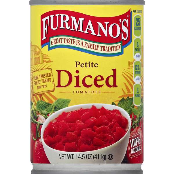 Canned & Jarred Vegetables Furmano's Tomatoes, Diced, Petite hero