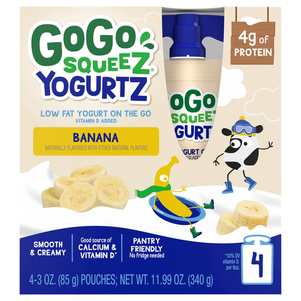 Yogurt GoGo Squeez Yogurtz, Low Fat, Banana hero