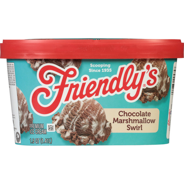 Ice Cream & Ice Friendly's Ice Cream Premium Rich & Creamy Chocolate Marshmallow Swirl 1.5 Quart Scround hero