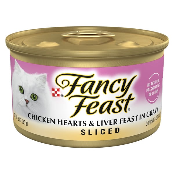 Cat Food & Care Purina Fancy Feast Sliced Chicken Hearts and Liver Feast Wet Cat Food hero