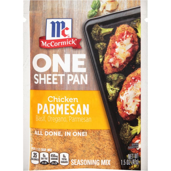 McCormick® Chicken Parmesan One Sheet Pan Seasoning Mix hero