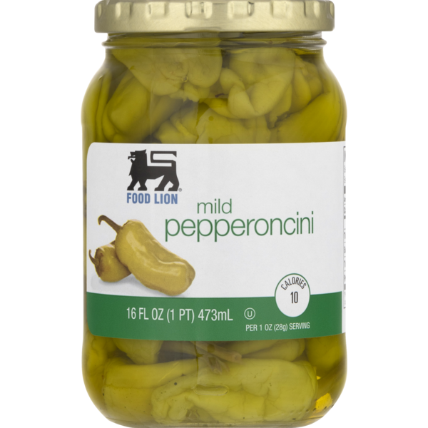 Canned & Jarred Vegetables Food Lion Pepperoncini, Mild, Jar hero