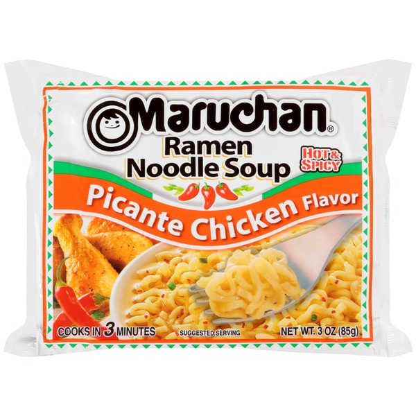 Maruchan Soup, Ramen Noodle, Picante Chicken Flavor hero