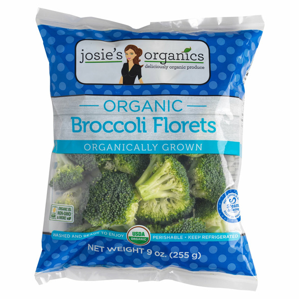 Packaged Vegetables & Fruits Josie’s Organics Broccoli Florets hero