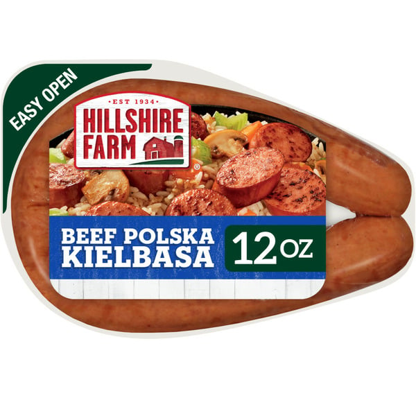 Hot Dogs, Bacon & Sausage Hillshire Farm Beef Polska Kielbasa Smoked Sausage hero