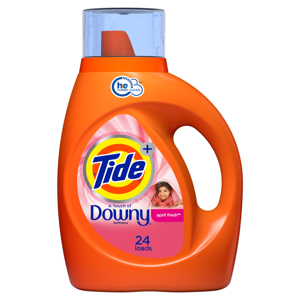 Laundry Tide plus Downy, Liquid Laundry Detergent, April Fresh, 24 loads, HE Compatible hero