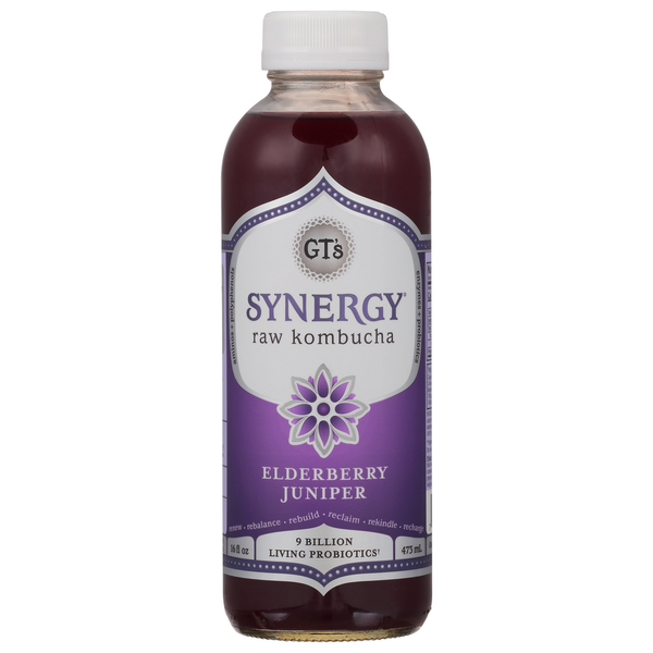 Juice & Nectars GT's Living Foods Kombucha, Raw, Elderberry Juniper hero