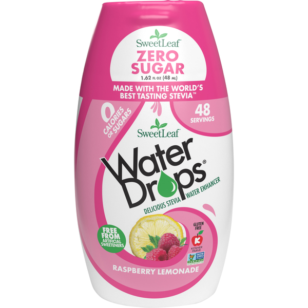 Water, Seltzer & Sparkling Water SweetLeaf Water Enhancer, Delicious Stevia, Zero Sugar, Raspberry Lemonade hero