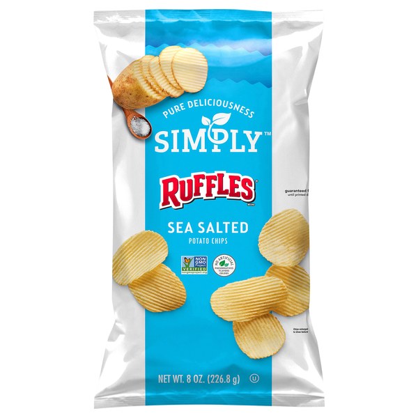 Ruffles Simply, Sea Salted Reduced Fat Potato Chips hero