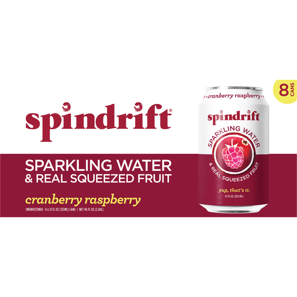 Water, Seltzer & Sparkling Water Spindrift Sparkling Water, Cranberry Raspberry hero