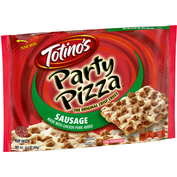 Frozen Pizza Totino's Sausage Party Pizza Pack Thin Crust Frozen Pizza Snacks hero