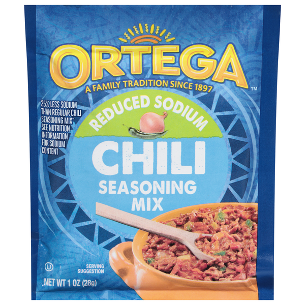 Spices & Seasonings Ortega Seasoning Mix, Reduced Sodium, Chili hero