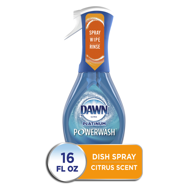 Dish Detergents Dawn Platinum Powerwash Dish Spray, Dish Soap, Citrus Scent hero