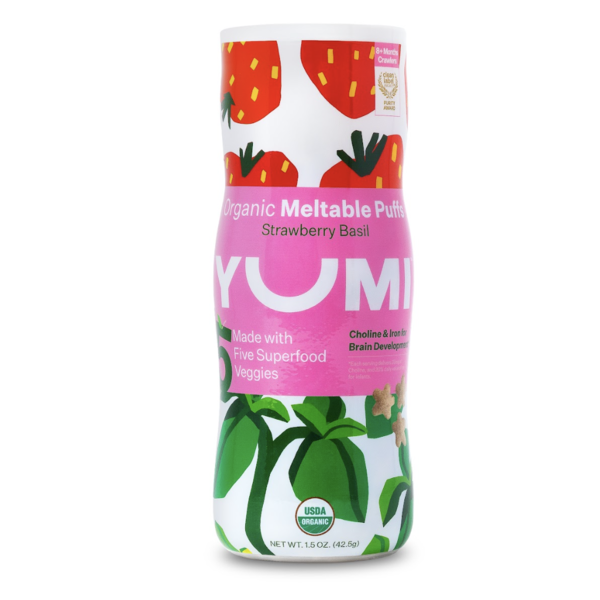 Yumi Strawberry Basil Organic Meltable Puffs hero