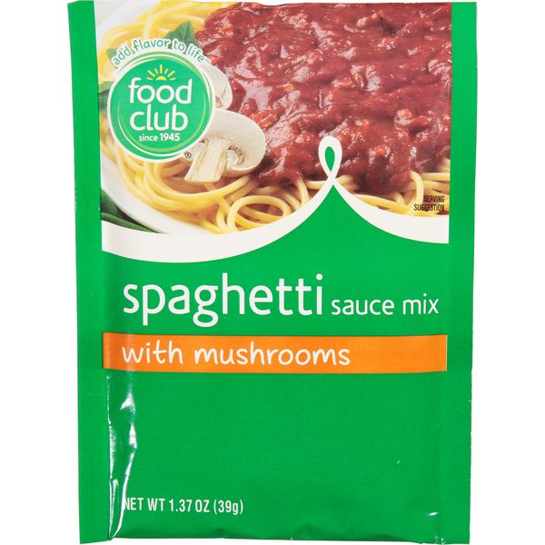 Pasta Sauce Food Club Sauce Mix, Spaghetti with Mushrooms hero