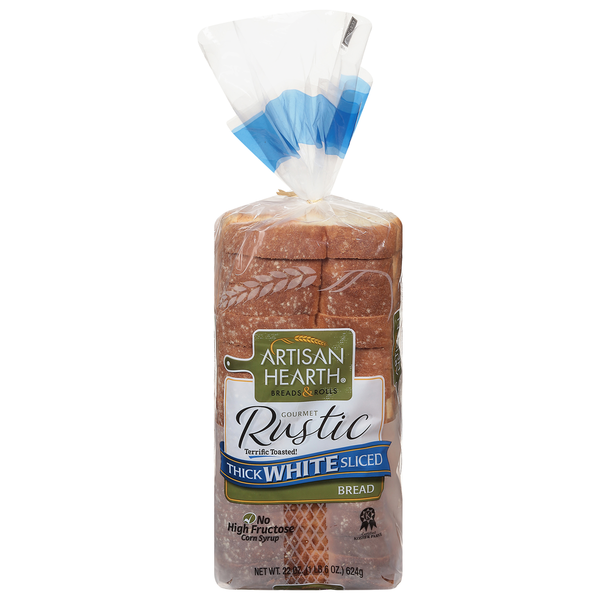 Bakery Desserts Artisan Hearth Bread, White, Thick Sliced, Gourmet, Rustic hero