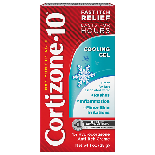 Cold, Flu & Allergy Cortizone 10 Anti-Itch Creme, Cooling Gel, Maximum Strength hero