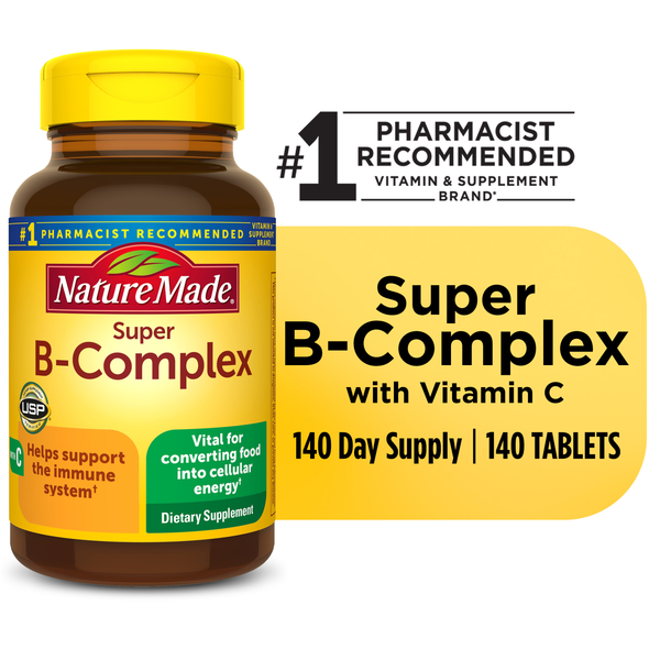 Supplements Nature Made Super B Complex with Vitamin C and Folic Acid Tablets hero