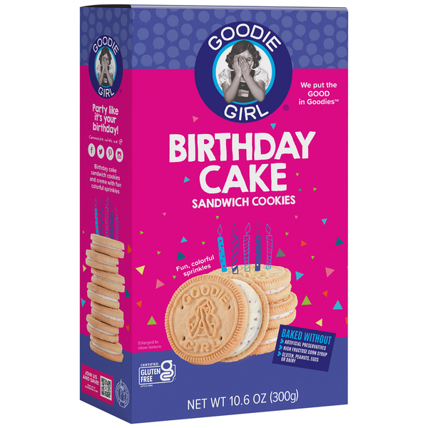 Cookies & Cakes Goodie Girl Sandwich Cookies, Birthday Cake hero