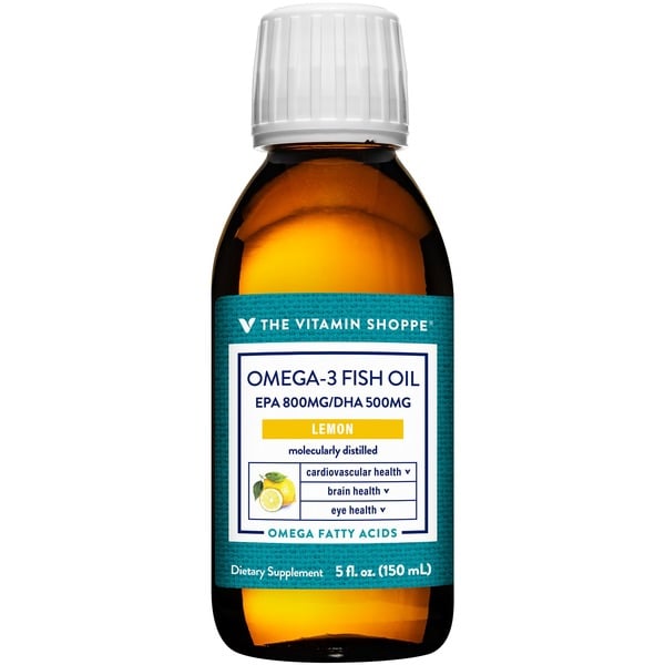 Other Supplements The Vitamin Shoppe Omega 3 Fish Oil 1,500 MG - EPA 800mg / DHA 500mg - Lemon (5 Fluid Ounces) hero