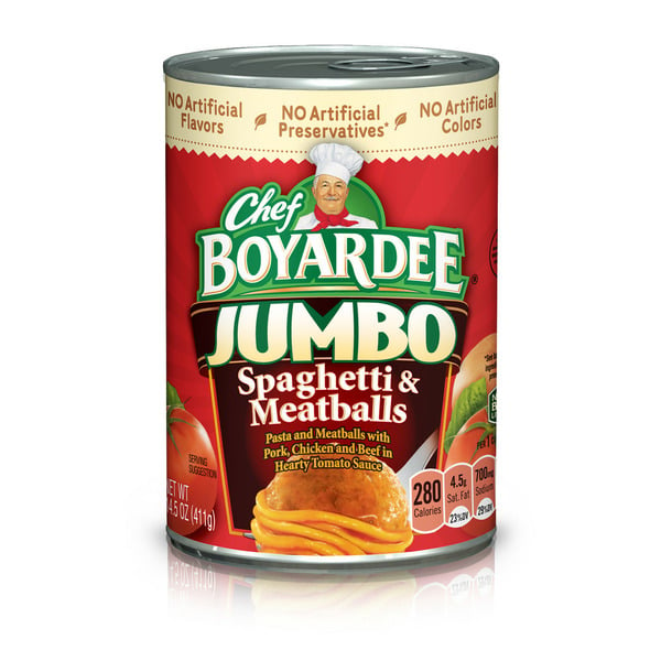 Canned Meat, Seafood & Beans Chef Boyardee Jumbo Spaghetti and Meatballs hero