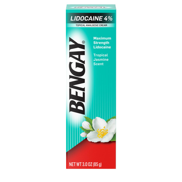 Muscles, Joints & Pain Relief BENGAY Pain Relieving Lidocaine Cream, Tropical Jasmine hero