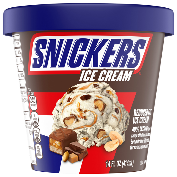 SNICKERS Ice Cream, Reduced Fat, Vanilla Flavored hero