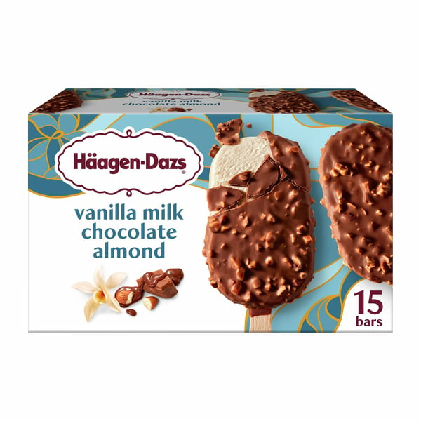 Ice Cream & Desserts Haagen-Dazs Vanilla & Almond Bar, 15 ct hero