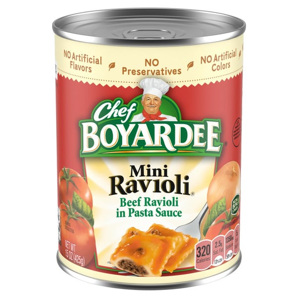 Dry Goods & Pasta Chef Boyardee Mini Beef Ravioli Microwave Pasta hero