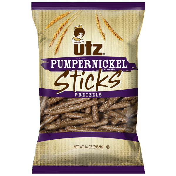 Chips & Pretzels Utz Pumpernickel Pretzel Sticks hero